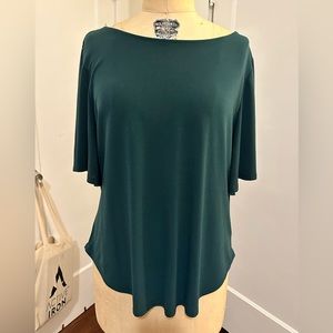 Green Envelope top blouse, teal green, size L large